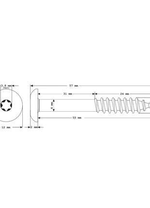 Tornillos para fachada Meisterling 5,5x55 mm 100 piezas (010030000441) 12 mm cabeza plana gris claro con rosca parcial Torx Acero inoxidable V4A