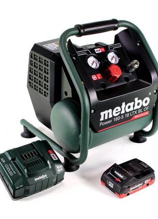 Metabo Power 160-5 18 LTX BL OF Akku Kompressor 18 V 8,0 bar Brushless + 1x LiHD Akkupack 4,0 Ah + Ladegerät