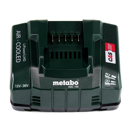 Metabo Power 160-5 18 LTX BL OF compresseur sans fil 18 V 8,0 bars sans brosse + 2x batterie LiHD 4,0 Ah + chargeur + chargeur de batterie.