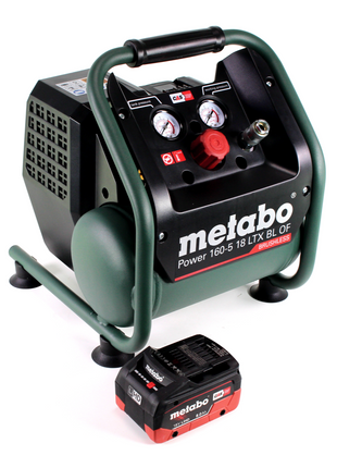 Metabo Power 160-5 18 LTX BL OF Compresseur sans fil 18 V 8,0 bar Brushless + 1x bloc batterie LiHD 8,0 Ah - sans chargeur