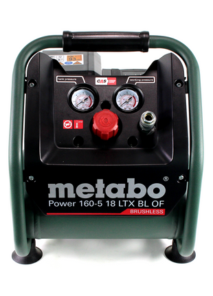 Metabo Power 160-5 18 LTX BL OF Compresseur sans fil 18 V 8,0 bar Brushless + 1x bloc batterie LiHD 8,0 Ah - sans chargeur