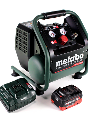 Metabo Power 160-5 18 LTX BL OF compresseur sans fil 18 V 8,0 bar sans brosse + 1x batterie LiHD 8,0 Ah + chargeur