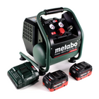 Metabo Power 160-5 18 LTX BL OF compresor de batería 18 V 8,0 bar sin escobillas + 2x batería LiHD 8,0 Ah + cargador