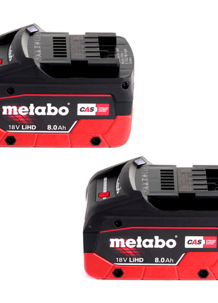 Metabo Power 160-5 18 LTX BL OF compresor de batería 18 V 8,0 bar sin escobillas + 2x batería LiHD 8,0 Ah + cargador