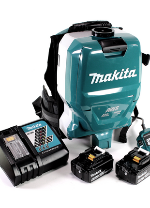 Makita DVC 265 RTXU Akku Rucksackstaubsauger 36 V (2x 18 V) Brushless + 2x Akku 5,0 Ah + Ladegerät - Toolbrothers