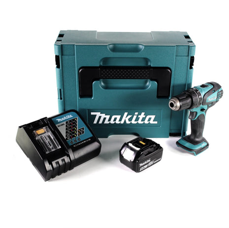 Taladro percutor inalámbrico Makita DHP 456 RT1J 18 V 50 Nm + Makpac + 1x batería 5,0Ah + cargador