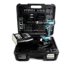 Makita DHP 459 STTK perceuse à percussion sans fil 18 V 45 Nm sans balais + 1 batterie 5,0 Ah + chargeur + jeu d'accessoires 101 pièces + mallette