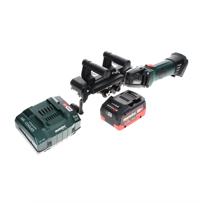 Ponceuse à bande à batterie Metabo RB 18 LTX 60 18 V 60 mm + 1 batterie LiHD 5,5 Ah + chargeur