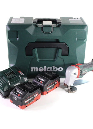 Metabo SCV 18 LTX BL 1.6 Cisaille à tôle sans fil 18V Brushless + 2x Batteries LiHD 8,0 Ah + Chargeur + Coffret MetaLoc