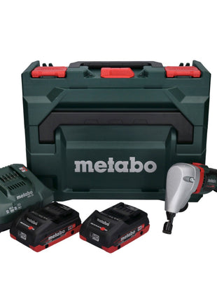 Metabo NIV 18 LTX BL 1.6 Grignoteuse sans fil 18 V brushless + 2x Batteries LiHD 4.0 Ah + Chargeur + metaBOX