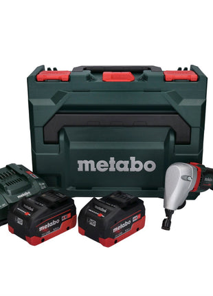 Metabo NIV 18 LTX BL 1.6 Grignoteuse sans fil 18 V grignoteuse brushless + 2x Batteries LiHD 8.0 Ah + Chargeur + metaBOX