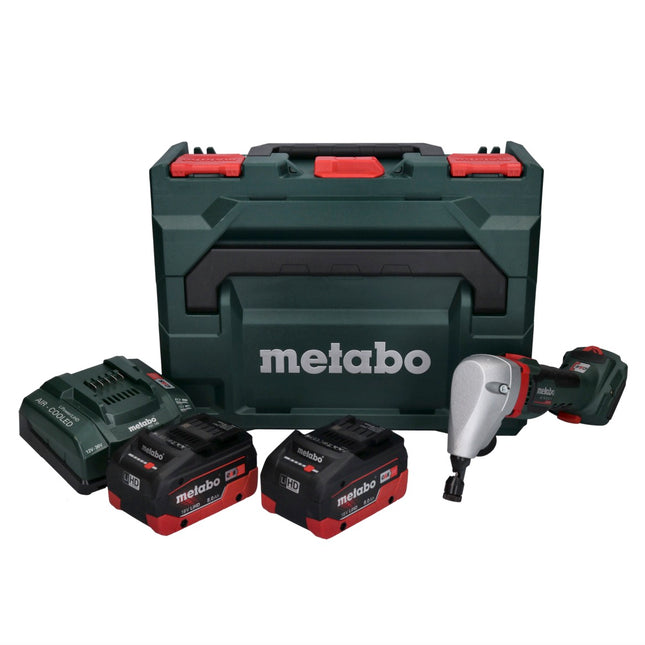 Metabo NIV 18 LTX BL 1.6 Grignoteuse sans fil 18 V grignoteuse brushless + 2x Batteries LiHD 8.0 Ah + Chargeur + metaBOX