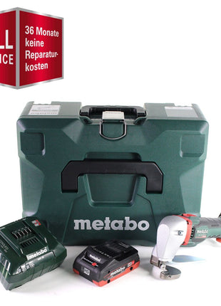 Metabo SCV 18 LTX BL 1.6 Cisaille à tôle sans fil Brushless + 1x Batterie LiHD 4,0 Ah, 18 V  + Chargeur + Coffret MetaLoc