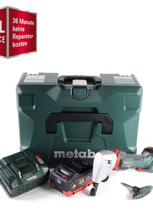 Metabo NIV 18 LTX BL 1.6 Grignoteuse sans fil GRATUIT 3 ans de service complet protection complète 18 V grignoteuse sans balais + 1x Batterie LiHD 5,5 Ah + Chargeur + MetaLoc