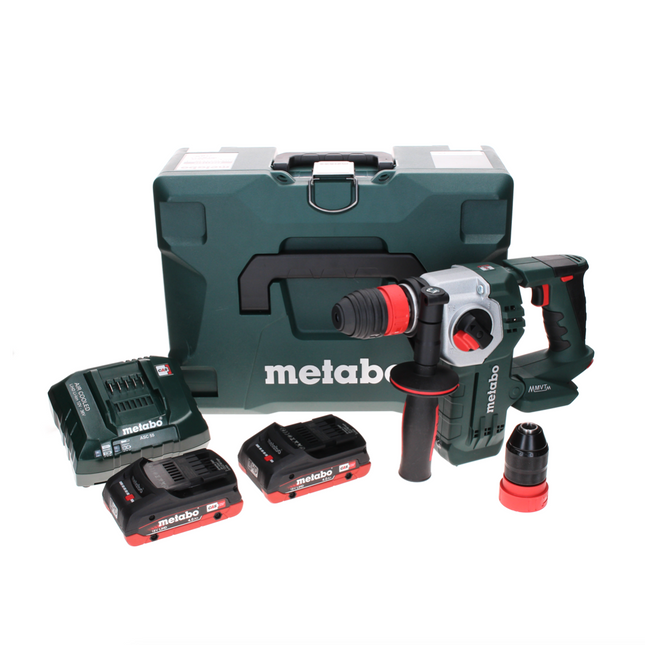 Metabo KHA 18 LTX BL 24 Marteau combiné à batterie rapide 18 V 2,2 J SDS-plus brushless + 2x batterie LiHD 4,0 Ah + chargeur + MetaLoc