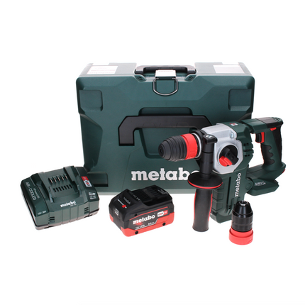 Metabo KHA 18 LTX BL 24 Marteau combiné à batterie rapide 18 V 2,2 J SDS-plus sans balais + 1 batterie LiHD 8,0 Ah + chargeur + MetaLoc