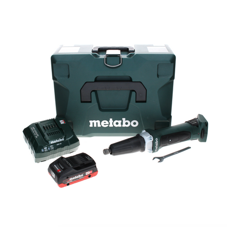 Meuleuse droite à batterie Metabo GA 18 LTX 18 V + 1 batterie LiHD 4,0 Ah + chargeur + MetaLoc