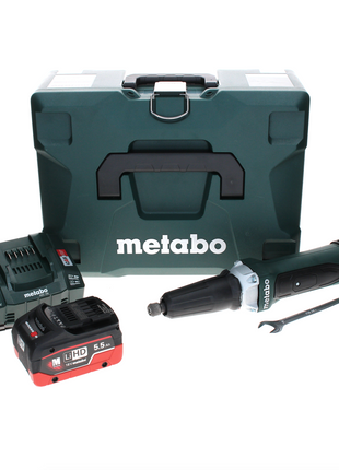 Metabo GA 18 LTX Akku Geradschleifer 18 V + 1x LiHD Akku 5,5 Ah + Ladegerät + MetaLoc