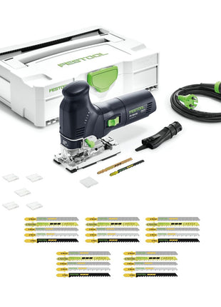 Festool TRION PS 300 EQ-Plus Pendelstichsäge 720 W + 27x Stichsägeblatt + 6x Splitterschutz + systainer