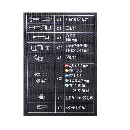 Facom R2NANO Set de douilles 1/4'', 38 pcs. + Coffret (834486)