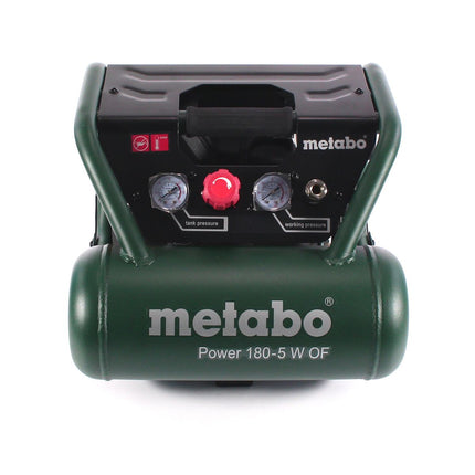 Metabo Power 180-5 W OF Compresseur 8 bar 1,1 kW + tuyau spiralé 7,5 m + soufflette + gonfleur de pneus