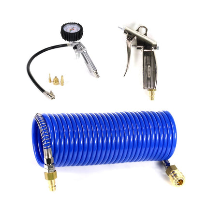 Metabo Power 180-5 W OF Compresseur 8 bar 1,1 kW + tuyau spiralé 7,5 m + soufflette + gonfleur de pneus