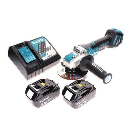 Smerigliatrice angolare a batteria Makita DGA 519 RF 18 V 125 mm Brushless X-Lock + 2x batteria ricaricabile 3,0 Ah + caricabatterie