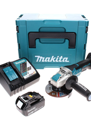 Makita DGA 519 RF1J Meuleuse d'angle sans fil 18 V 125 mm Brushless X-Lock + 1x batterie 3,0 Ah + chargeur + Makpac