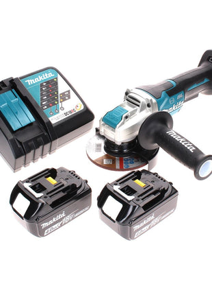 Makita DGA 519 RM Akku Winkelschleifer 18 V 125 mm Brushless X-Lock + 2x Akku 4,0 Ah + Ladegerät