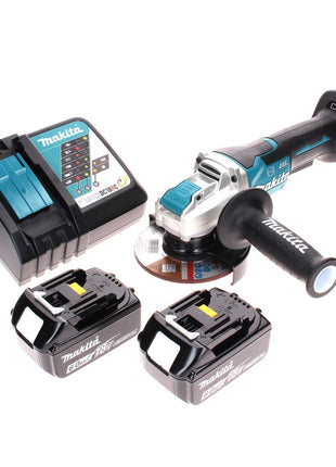 Makita DGA 519 RG Meuleuse d'angle sans fil 18 V 125 mm Brushless X-Lock + 2x batterie 6,0 Ah + chargeur