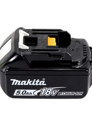 Cepillo plegable a batería Makita DKP 181 T1J 82 mm 18 V sin escobillas + 1x batería 5,0 Ah + Makpac - sin cargador