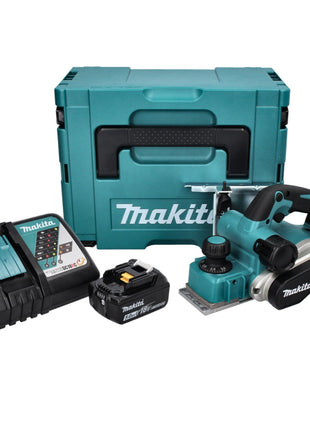 Makita DKP181RT1J Rabot sans fil 82mm 18V Brushless + 1x Batterie 5,0 Ah + Chargeur + Coffret Makpac