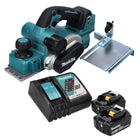 Makita DKP181RG  Rabot sans fil 82mm 18V Brushless + 2x Batteries 6,0 Ah + Chargeur