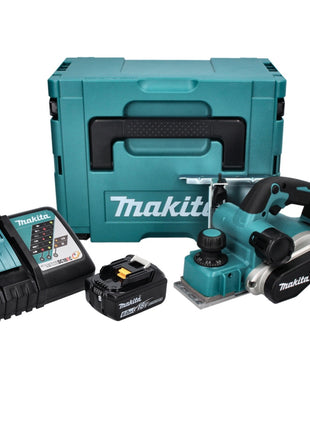 Makita DKP 181 RG1J cepillo de batería cepillo plegable 82 mm 18 V sin escobillas + 1x batería 6,0 Ah + cargador + Makpac