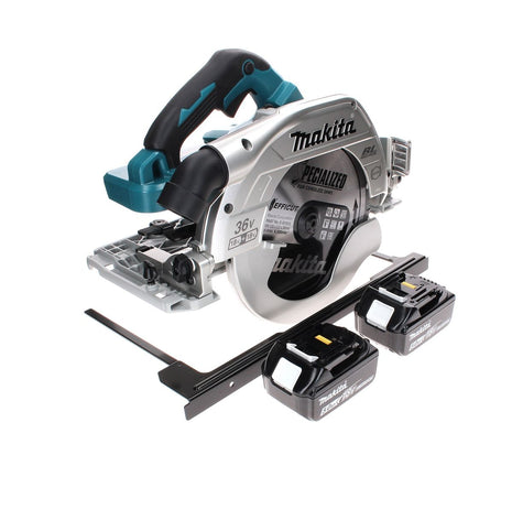 Sierra circular a batería Makita DHS 900 T2 36 V (2x 18 V) 235 mm sin escobillas + 2x batería 5,0 Ah - sin cargador