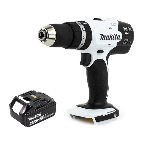 Makita DHP 453 G1W perceuse à percussion sans fil 18 V 42 Nm blanc + 1x batterie 6,0 Ah - sans chargeur