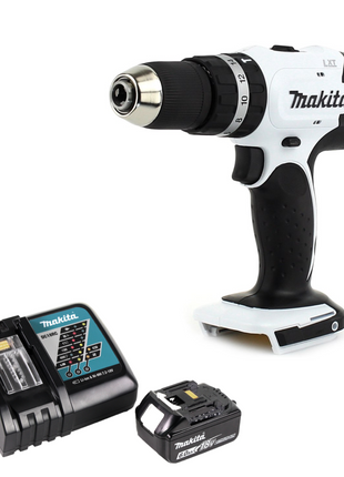 Makita DHP 453 RG1W perceuse à percussion sans fil 18 V 42 Nm blanc + 1x batterie 6,0 Ah + chargeur