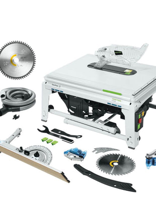 Festool TKS 80 EBS Scie circulaire sur table, 254 mm, 2200 watts + Lame de scie circulaire WOOD FINE CUT W60 + Cartouche KT-TKS 80 (575851) (575976) (575781)