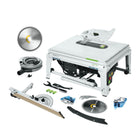 Festool TKS 80 EBS Scie circulaire sur table, 254 mm, 2200 watts + Lame de scie circulaire WOOD FINE CUT W60 + Cartouche KT-TKS 80 (575851) (575976) (575781)