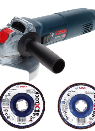 Bosch GWX 10-125 Professional Meuleuse angulaire 1000 W 125 mm X-Lock + disque abrasif X571 K80 + disque abrasif X571 K40