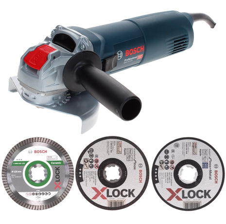 Bosch GWX 10-125 Amoladora angular profesional 1000 W 125 mm X-Lock + 25 discos de corte X-Lock Expert + 10 discos de corte X-Lock Standard + discos de corte Diamante