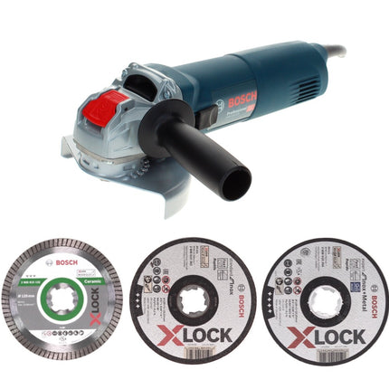 Meuleuse d'angle Bosch GWX 14-125 Professional 1400 W 125 mm X-Lock + 25x disques à tronçonner Expert + 10x disques à tronçonner standard + disque à tronçonner diamant Commander