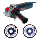 Bosch GWX 17-125 S Meuleuse d'angle professionnelle 1700 W 125 mm X-Lock + disque à lamelles X571 K40 + disque à lamelles X571 K80