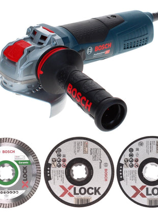 Bosch GWX 17-125 S Amoladora angular profesional 1700 W 125 mm X-Lock + 25 discos de corte Expert + 10 discos de corte estándar + discos de corte de diamante Cerámica