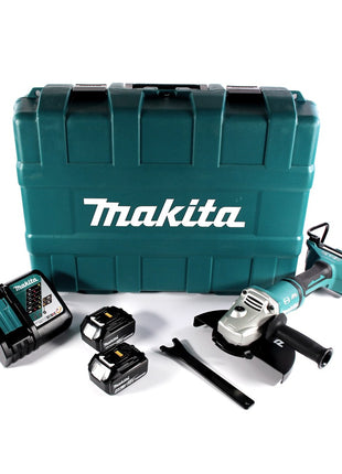 Meuleuse d'angle sur batterie Makita DGA 900 RMK 36 V (2x 18 V) 230 mm sans balais + 2x batterie 4,0 Ah + chargeur + coffret