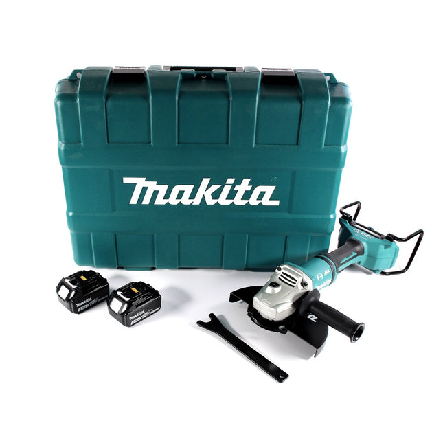 Makita DGA 900 TK Meuleuse d'angle sur batterie 36 V (2x 18 V) 230 mm sans balais + 2x batterie 5,0 Ah + coffret - sans chargeur