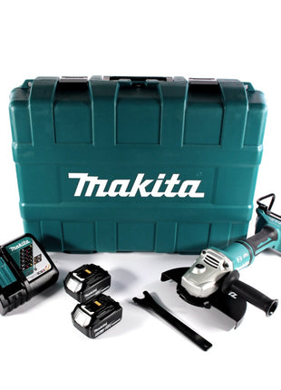 Makita DGA 900 RTK Meuleuse d'angle sur batterie 36 V (2x 18 V) 230 mm sans balais + 2x batterie 5,0 Ah + chargeur + coffret