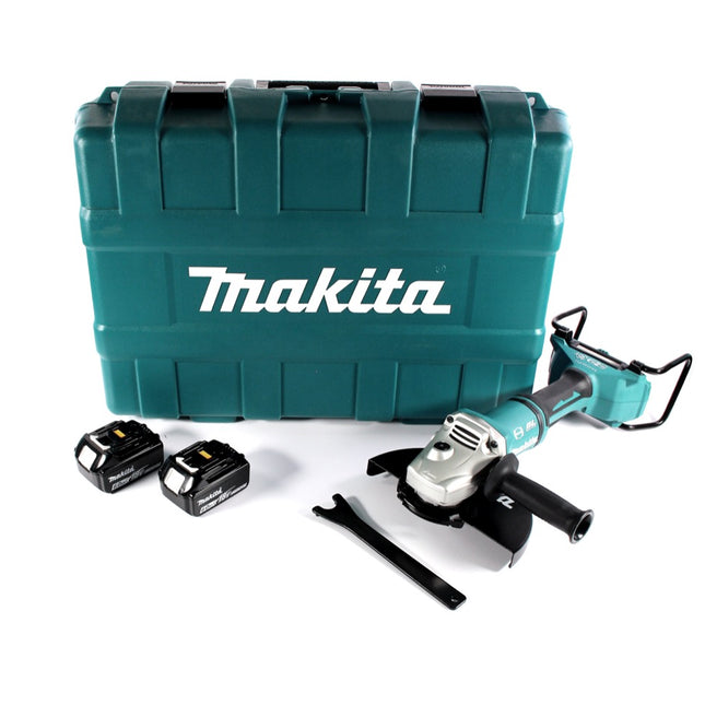 Makita DGA 900 GK Meuleuse d'angle sur batterie 36 V (2x 18 V) 230 mm sans balais + 2x batterie 6,0 Ah + coffret - sans chargeur