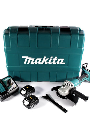 Makita DGA 900 RGK Akku Winkelschleifer 36 V ( 2x 18 V ) 230 mm Brushless + 2x Akku 6,0 Ah + Ladegerät + Koffer