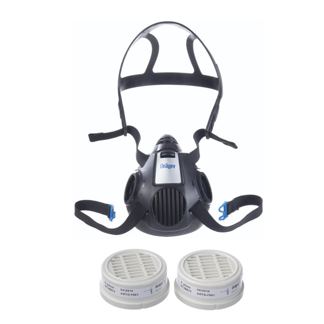 Masque respiratoire Dräger X-plore 3500 L demi-masque pour filtre à baïonnette taille L + 2x filtre à particules X-plore P3 R (6738011)